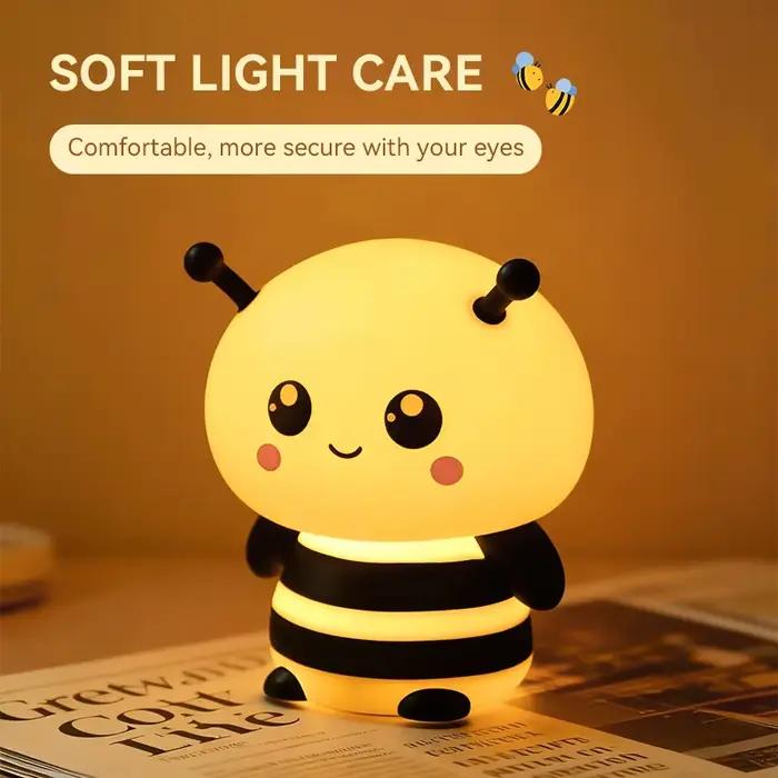 Veilleuse abeille, lampe de chevet rechargeable, gradation à commande tactile, fonction minuterie, idéale pour la décoration de la maison, choix cadeau parfait