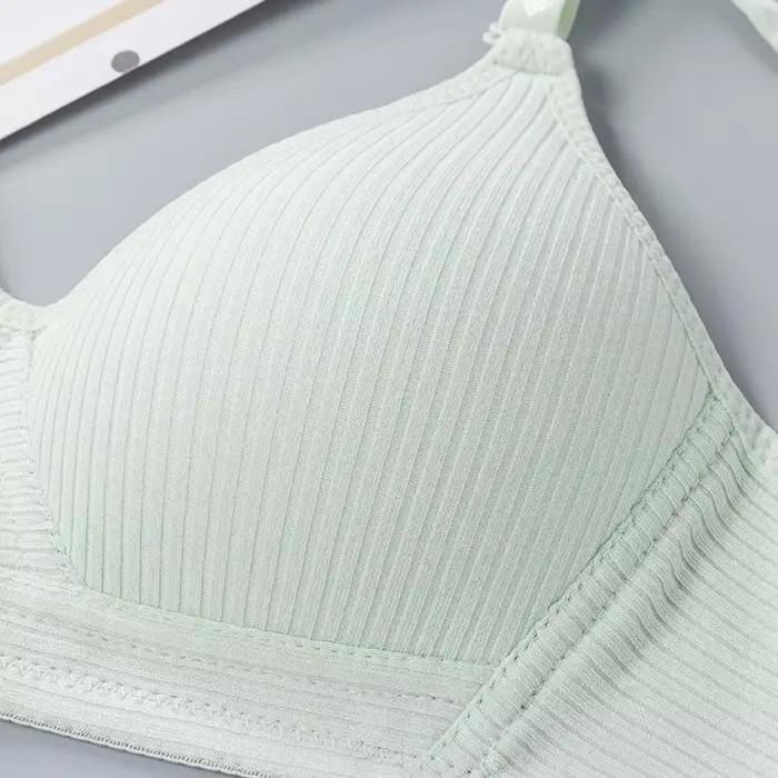 Soutien-gorge en coton et élasthanne sans fil avec push-up pour femmes sous-vêtements sans couture confortables et élégants pour toutes les occasions