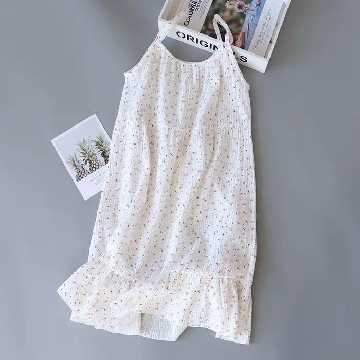 Nouvelle Robe de Nuit Longue à Imprimé Floral pour Femme, Lingerie en Coton Pur Confortable, Vêtement d'Été Décontracté pour la Maison, Tendance