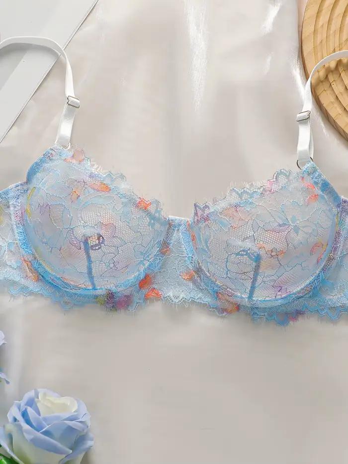 Dámský sexy průhledný krajkový lingerie set s ocelovými obroučkami