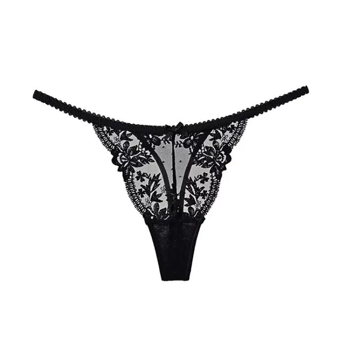  Tanga Dentelle Française Noël Pure Desire Transparent Fente Haute Sans Retirer Érotique T Pantalon Confort Taille S-XL MOYISU AB