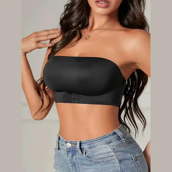 Soutien-gorge sans bretelles, Sexy, sans couture, bouton avant, Anti-éblouissement, rassemblement de la poitrine, beau dos, soutien-gorge sans bretelles, antidérapant