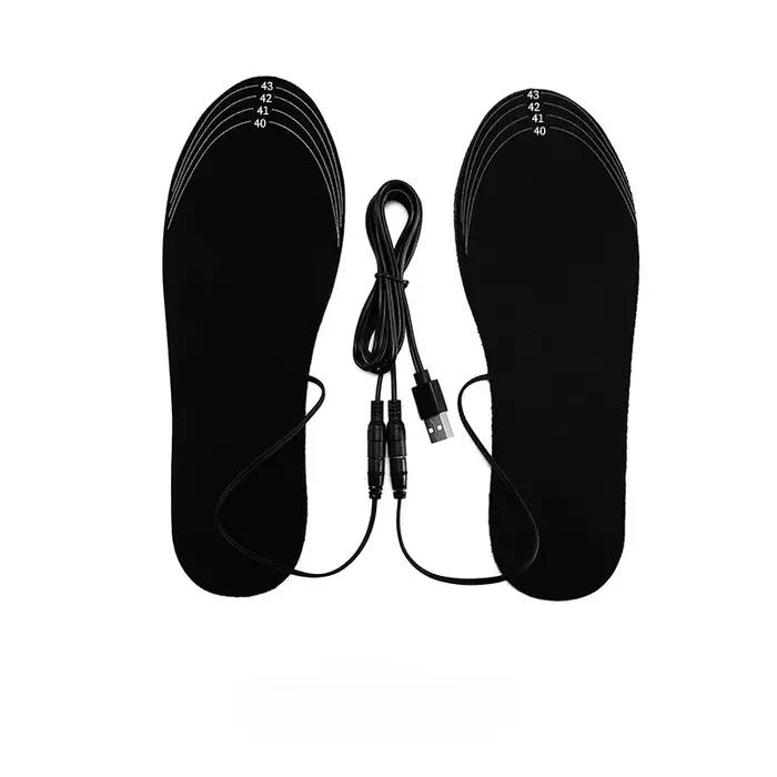Semelles chauffantes électriques d'hiver USB chauffage pieds plus chauds chaussures thermiques chaussette coussin semelles chauffantes lavable pleine fièvre des pieds unisexe