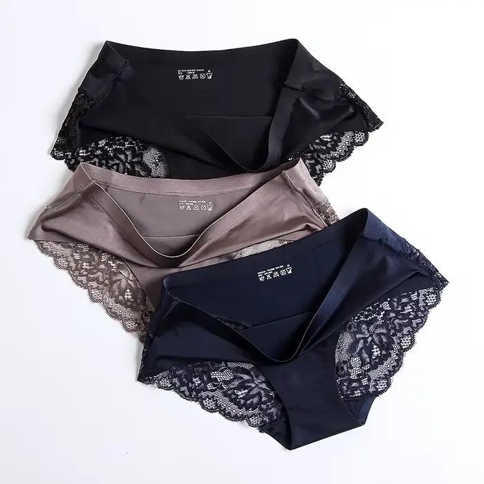 BZEL – sous-vêtements Sexy en dentelle pour femmes, Lingerie confortable et confortable, slip en soie glacée, sans couture, doux pour la peau, offre spéciale