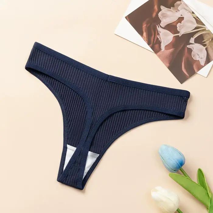 Lot de 10 tongs pour femmes, sous-vêtements sexy en coton, string de sport rayé, lingerie douce et confortable, G-strings, t-backs tendance