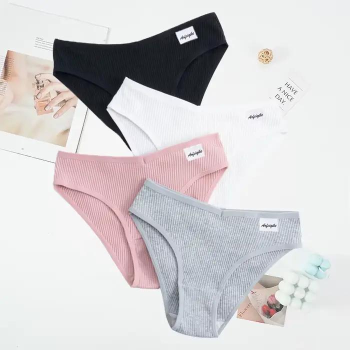 Dámské sexy bavlněné kalhotky, pohodlné spodní prádlo, pevná lingerie, 6 kusů