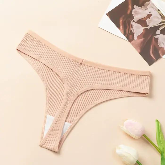 Lot de 10 tongs pour femmes, sous-vêtements sexy en coton, string de sport rayé, lingerie douce et confortable, G-strings, t-backs tendance
