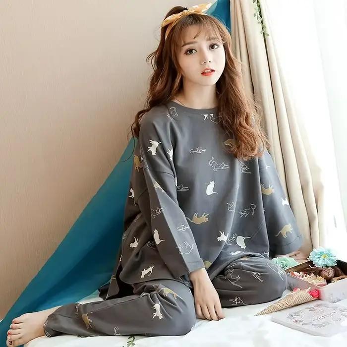 Pyjama à manches longues pour femmes, doux et décontracté, vêtements de maison en soie, ensemble de vêtements de nuit simples et confortables, nouvelle collection printemps et automne 2025