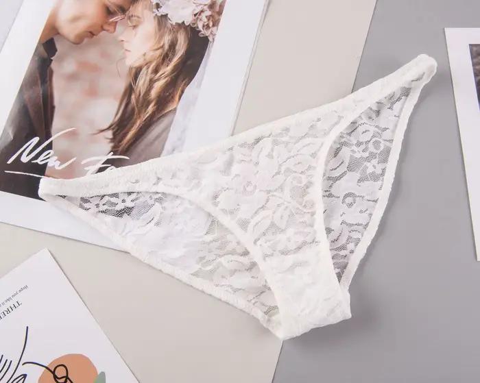 Sous-vêtements sexy en dentelle pour femmes, culotte transparente, slip confortable, taille basse, caleçon sans couture, lingerie féminine
