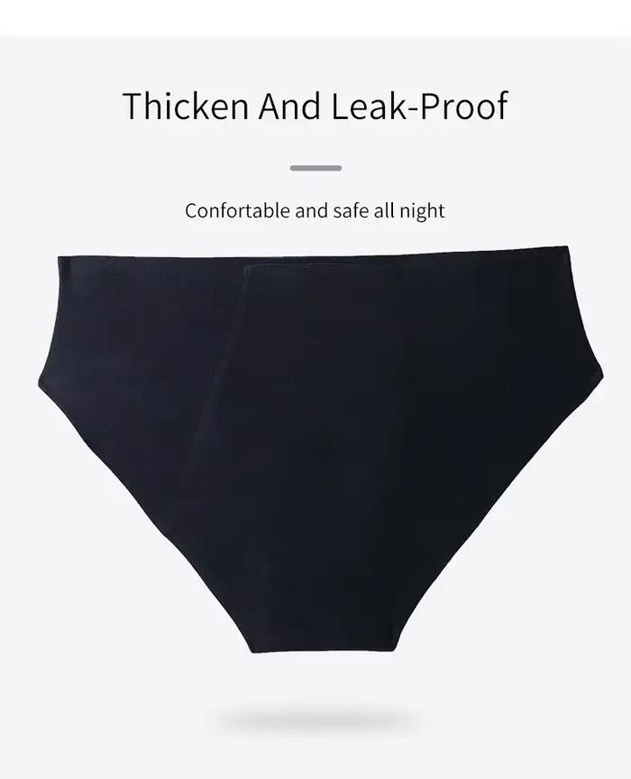Culottes absorbantes pour femmes - Culottes menstruelles anti-fuites et réutilisables pour flux abondant - Pack de 3, Noir, Taille M
