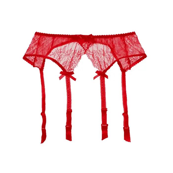 Lingerie sexy pour femme, porte-jarretelles en dentelle transparente, sous-vêtements exotiques, ceinture de taille réglable à double rangée de boutons pour bas