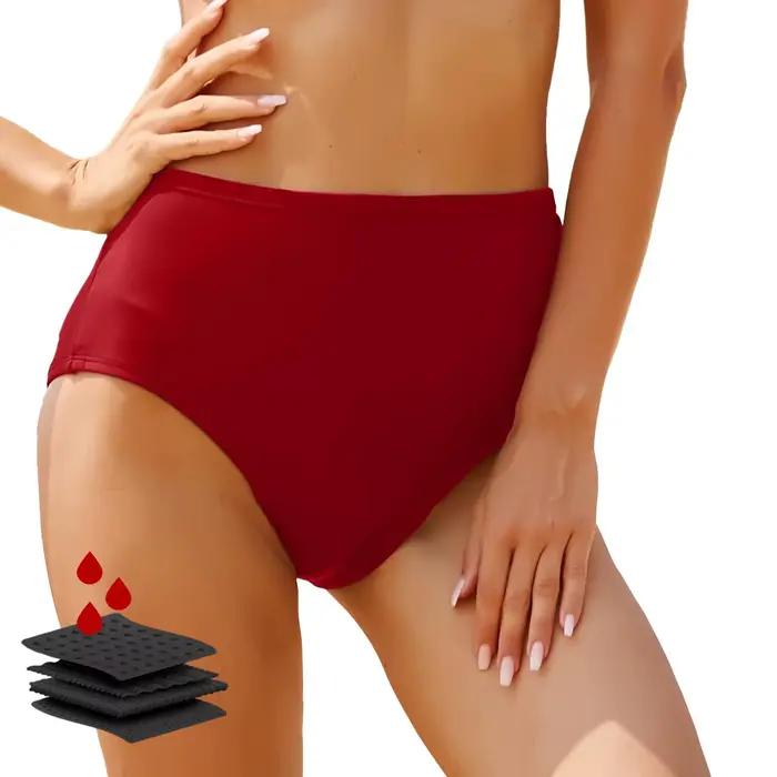 Culotte femme taille haute bas de Bikini maillot de bain taille moyenne maillot de bain slip de bain preuve fuite latérale sous-vêtements menstruels