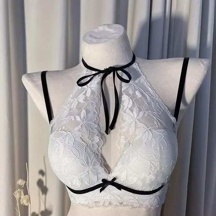 Nouveau Soutien-gorge licou français pour femmes avec petits seins et soutien-gorge en dentelle sexy