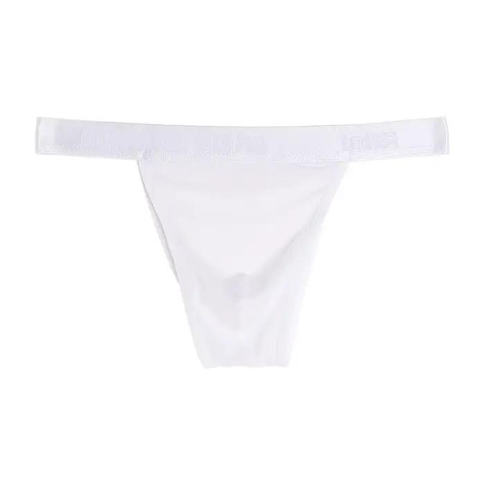 Tanga Sexy pour hommes, taille moyenne, pochette convexe en U, slip à fourche haute, ultra-fin, semi-transparent, séchage rapide, sensation fraîche, été