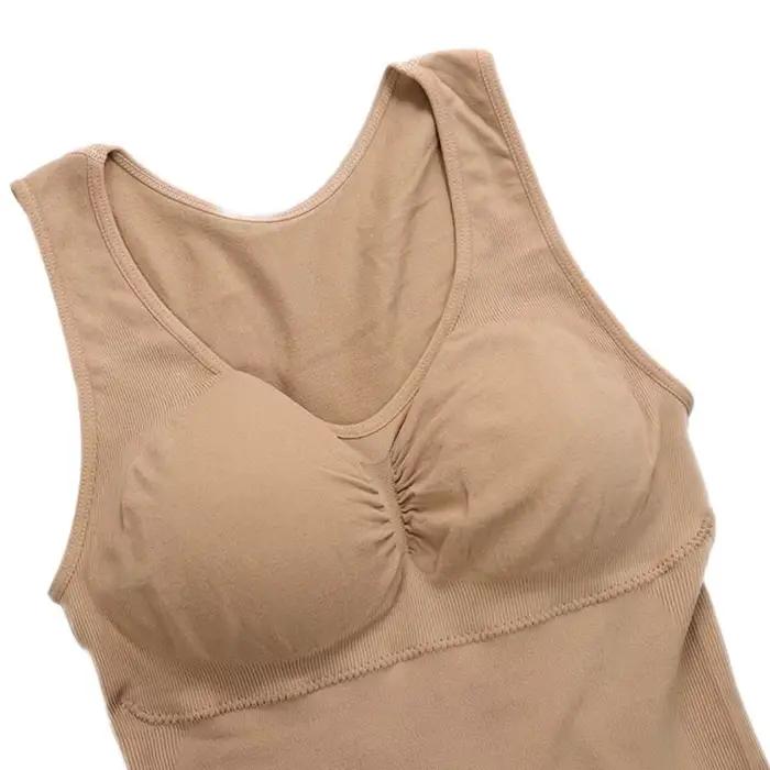 Femmes corps Shaper avec soutien-gorge intégré minceur débardeurs amovible rembourré sous-vêtements minceur gilet Corset Shapewear sous-vêtements