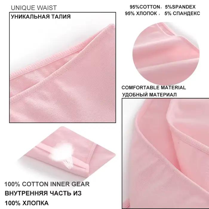 4 kusy bezešvé bavlněné kalhotky pro ženy
