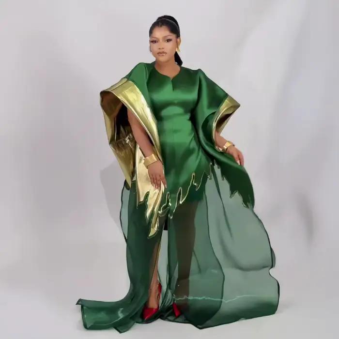 Ensemble deux pièces tendance avec lingerie en dentelle, robe boubou pour femmes, vêtements en tissu africain luxueux pour femmes