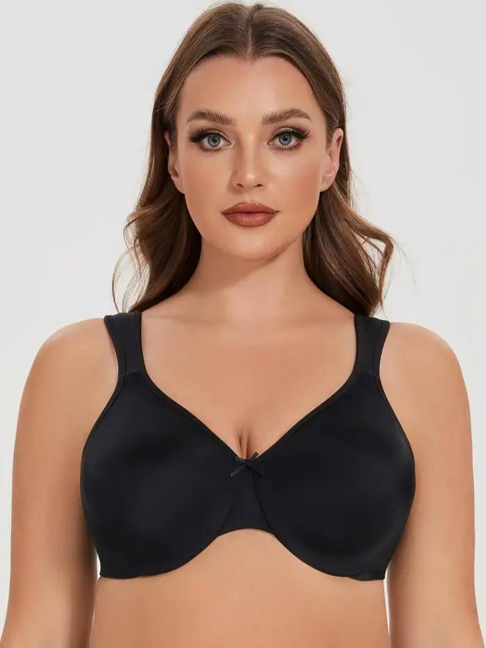 MELENECA Soutien-gorge minimiseur sans couture sans doublure confortable grande taille à armatures pour femme