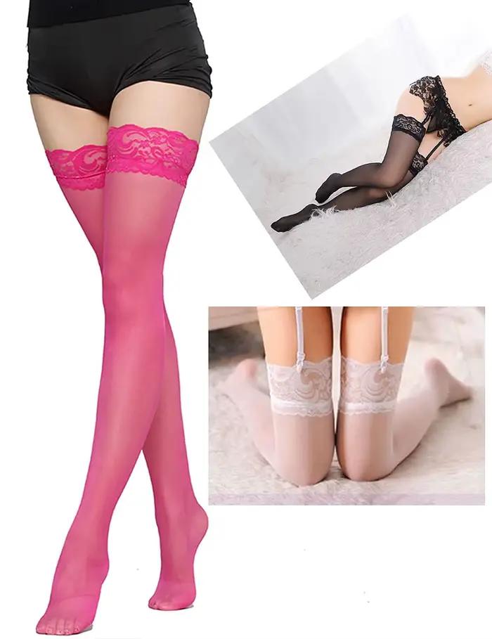 Bas Sexy en dentelle pour femmes, chaussettes d'été transparentes et respirantes, Style JK, mode polyvalente, Lingerie noir blanc rouge