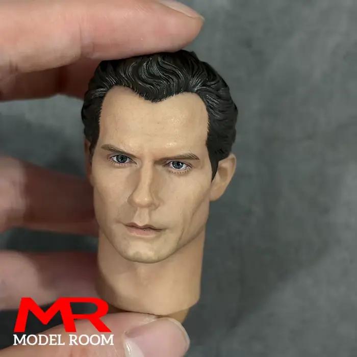 Tête sculptée en PVC de soldat masculin, échelle 1/6, Henry Cavill, compatible avec le corps d'une figurine de soldat de 12 pouces.