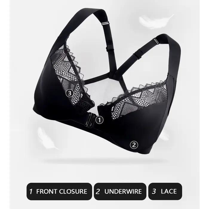 Nouvelle dentelle transparente sexy soutiens-gorge pour femmes ultra mince devant fermé grande taille soutien-gorge dos nageur B C D E F G tasses 34 36 38 40 42 44 46 48