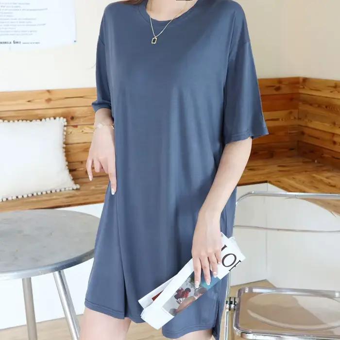 Robe de nuit en coton modal coréen pour femmes, chemise de nuit élégante, chemise de nuit douce, vêtements de maison décontractés pour femmes, nouveau