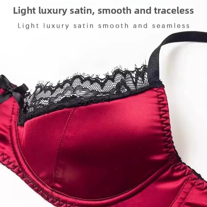 Ensemble de soutien-gorge de nuit de mariage rouge, sexy français, Bralette en dentelle, fine, réglable et cintrée pour petite poitrine