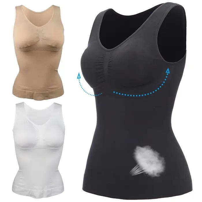 Femmes corps Shaper avec soutien-gorge intégré minceur débardeurs amovible rembourré sous-vêtements minceur gilet Corset Shapewear sous-vêtements