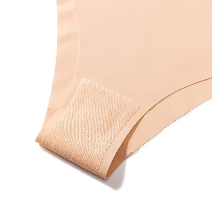 TrowBridge 3 pièces/ensemble culottes pour femmes sous-vêtements sans couture coupe en V Lingerie respirante slips en Satin de soie sous-vêtements de sport confortables