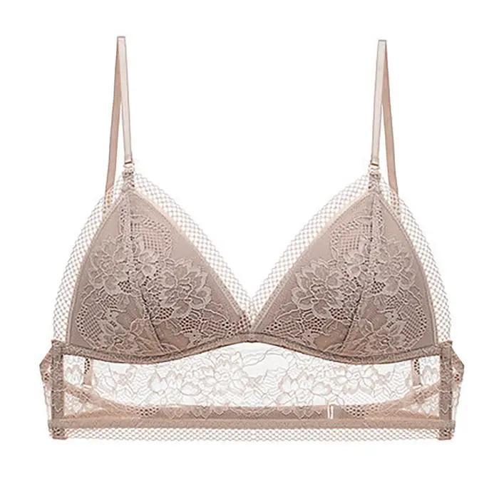 Soutien-gorge en dentelle brillante pour femmes avec décolleté en V profond et conception dos bas élégant pour toutes les occasions spéciales