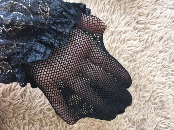 Bas sexy en dentelle pour femmes, chaussettes longues au-dessus du genou, chaussettes transparentes pour boîtes de nuit, bas en filet de poisson