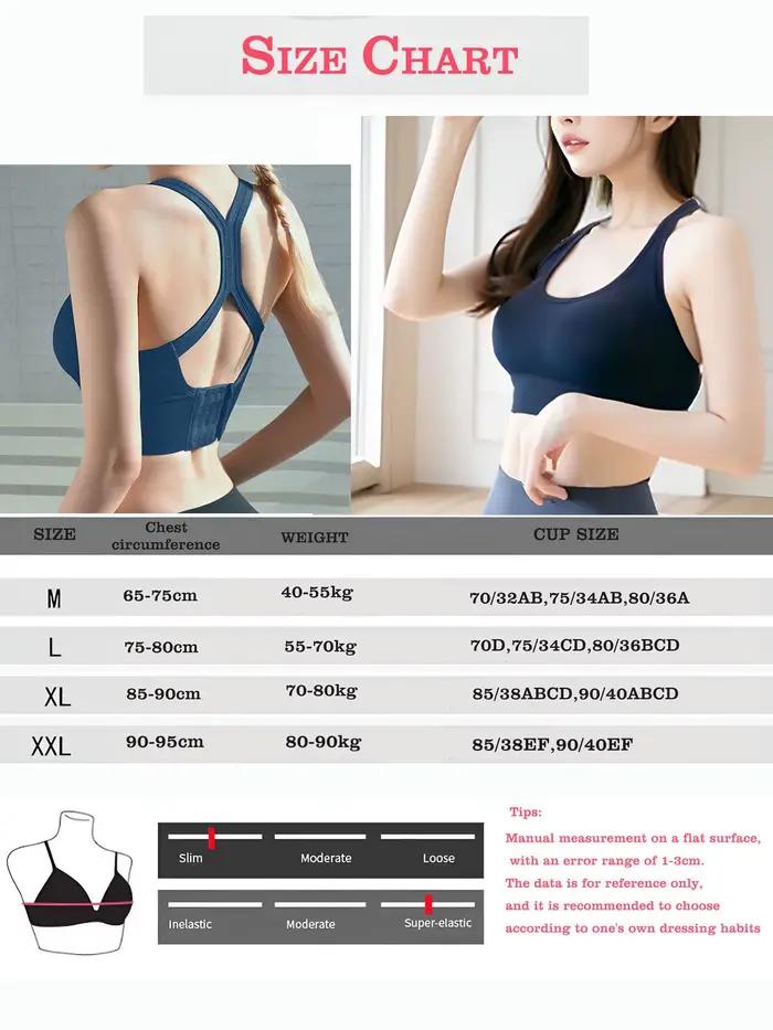 Soutien-gorge de sport pour femmes grandes tailles avec bretelles croisées et rembourrage, push-up, confortable, haute élasticité, respirant, doux pour la peau