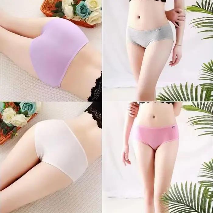 Lot de 7 culottes pour femmes, sous-vêtements 100% coton, lingerie sexy, respirante et douce, slips féminins, sous-vêtements mignons de couleur unie pour filles