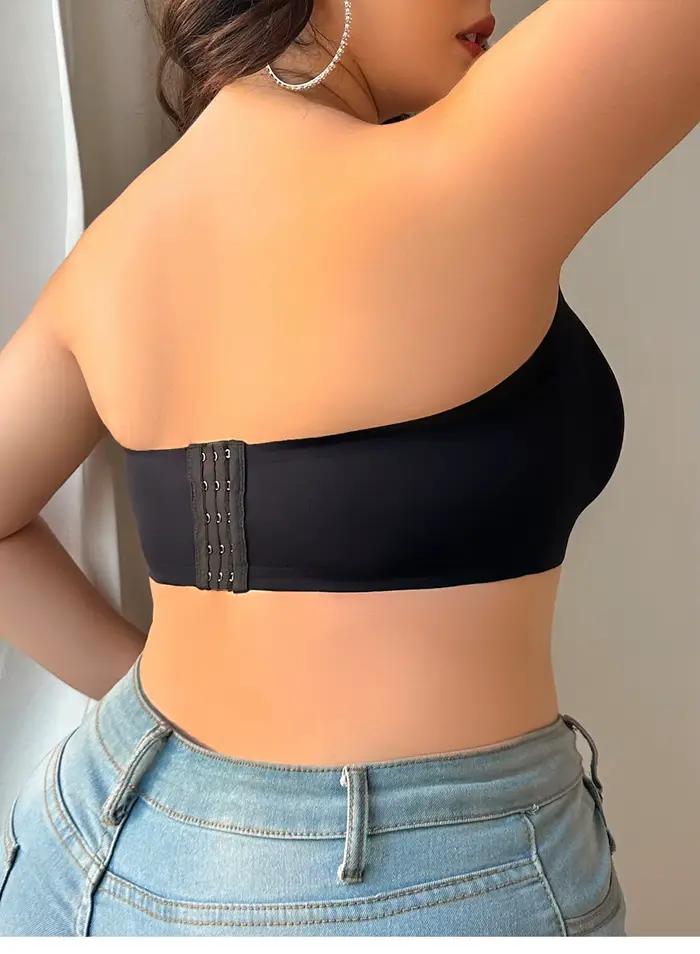 Soutien-gorge bandeau sans bretelles grande taille - Soutien sans armatures, couverture étendue