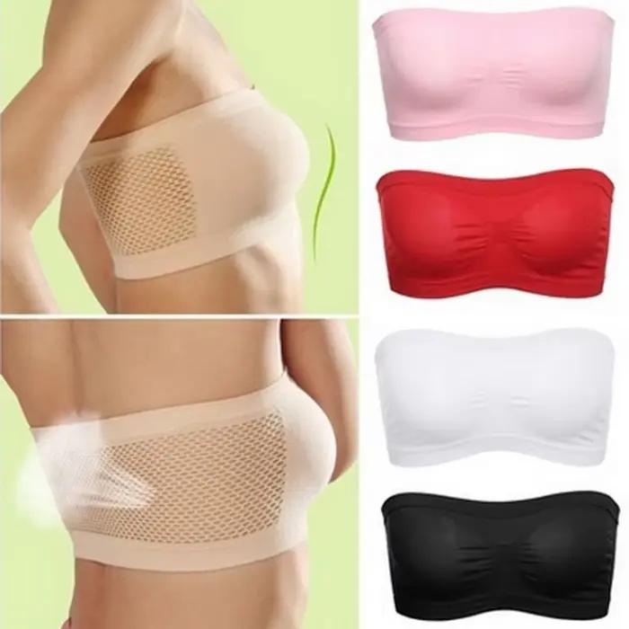 Soutien-gorge de sport sans couture pour femme, sans armatures, design simple, bandeau enveloppant la poitrine, style tube top
