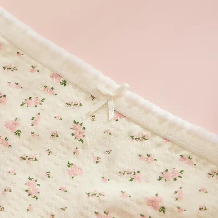 3 pièces mode mignon imprimé culottes pour femmes tongs coton printemps été doux lingeries Sexy nœud chaud femmes string