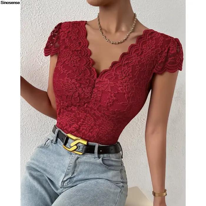 Body Teddy en dentelle contrastée pour femmes, broderie florale, Sexy, col en V, dos nu, élégant, Y2K, boîte de nuit, justaucorps de fête, hauts