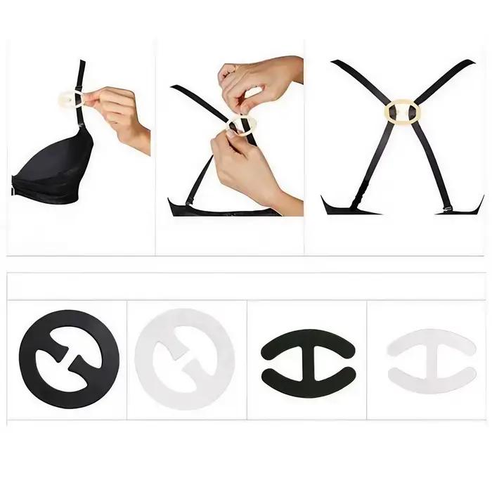 Ensemble de crochets de soutien-gorge pour femmes avec bretelles croisées dans le dos – Fermoir invisible antidérapant pour plus de confort et d'élégance.