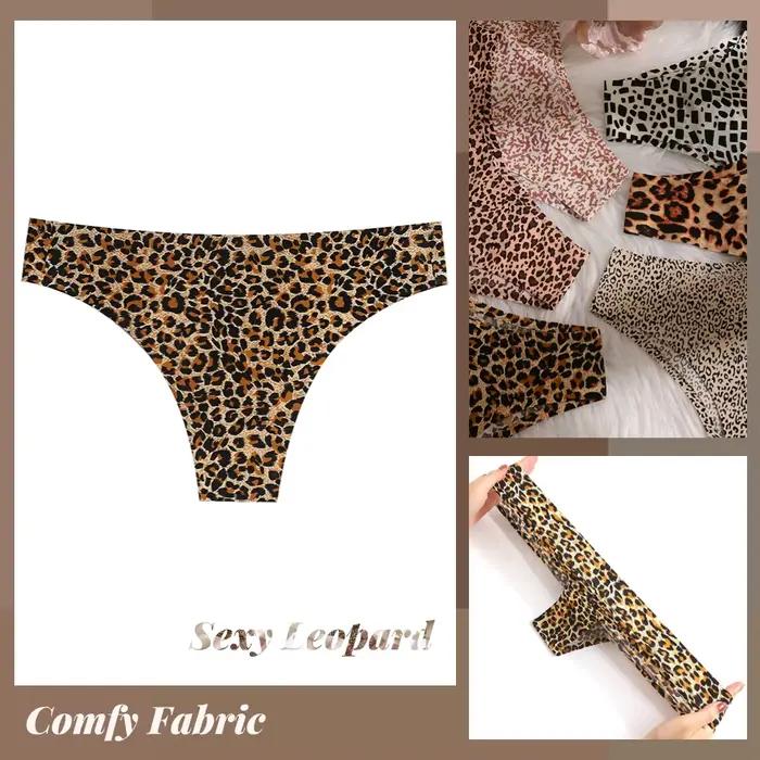 Ice Injong-Culotte brésilienne léopard pour femme, sous-vêtement sexy, doux pour la peau, bikini confortable, nouveau, 2023