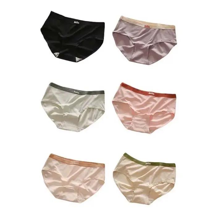 Ensemble de culottes taille moyenne pour femmes, sous-vêtements avec lettres anglaises, slips d'étudiant mignons, Lingerie confortable, sous-vêtements avec lettres, 6 pièces