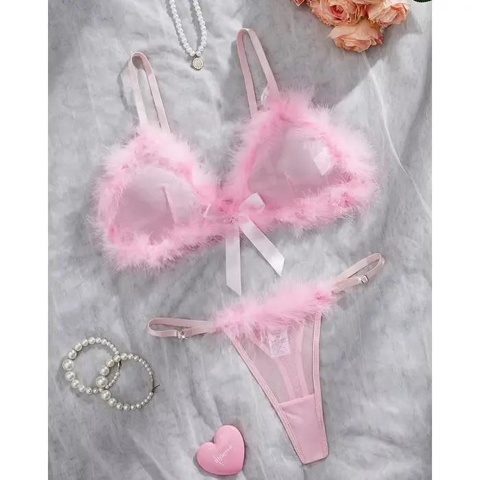 Lingerie Saint-Valentin Sexy et Mignonne, Ensemble Soutien-Gorge Hilitos 2 Pièces, Décoration Moelleuse Romantique, Sous-Vêtements Féminins Pure Désir et Fantaisie