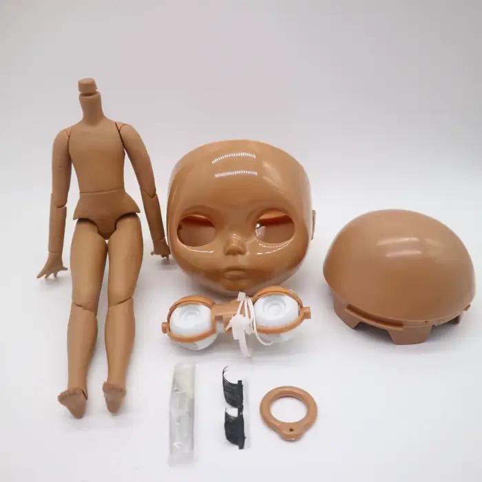 BJD mâle corps cheveux cuir chevelu et yeux pour bricolage personnalisation corps articulé sans maquillage bricolage-assemblage, accessoires