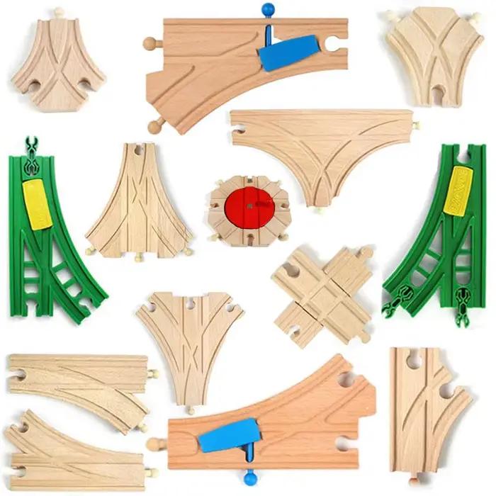 Nouvelle Intersection étoile voie de Train en bois accessoires de chemin de fer toutes les marques de ensemble de piste en bois jouets éducatifs pour les enfants