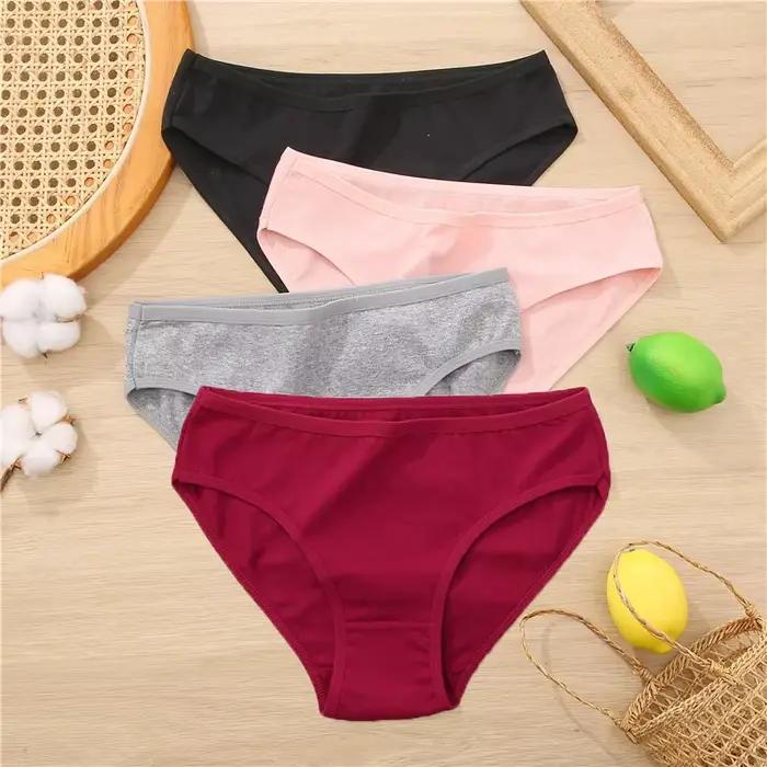 Culotte en coton Jacquard pour femmes, Sexy, couleur unie, intime, S-XL