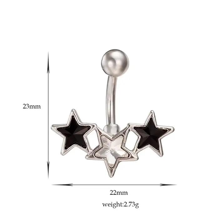 Egirl-Piercing de Nombril en Clip Bleu, Anneaux de Nombril, Mignon, Mode Coréenne, Accessoires Sexy, Bijoux de Corps Y2K