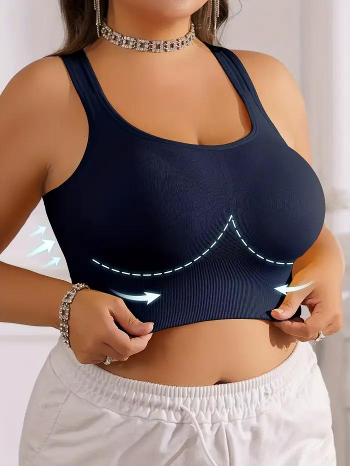 Soutien-gorge de sport pour femmes grandes tailles avec bretelles croisées et rembourrage, push-up, confortable, haute élasticité, respirant, doux pour la peau