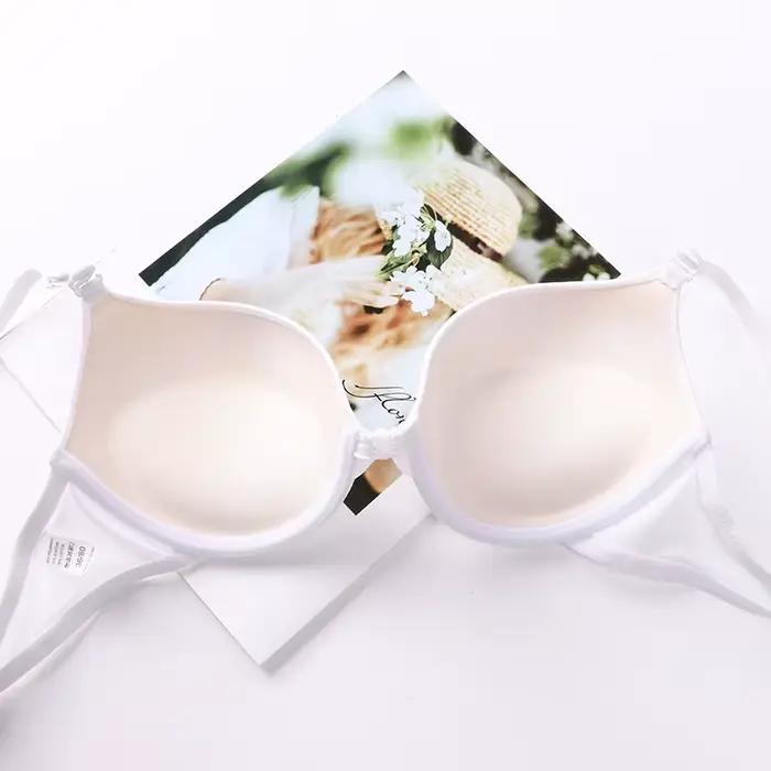 2025 nouvelle mode couleur unie soutien-gorge push-up A-B tasse bouton avant femmes Sexy Simple Lingerie sous-vêtements