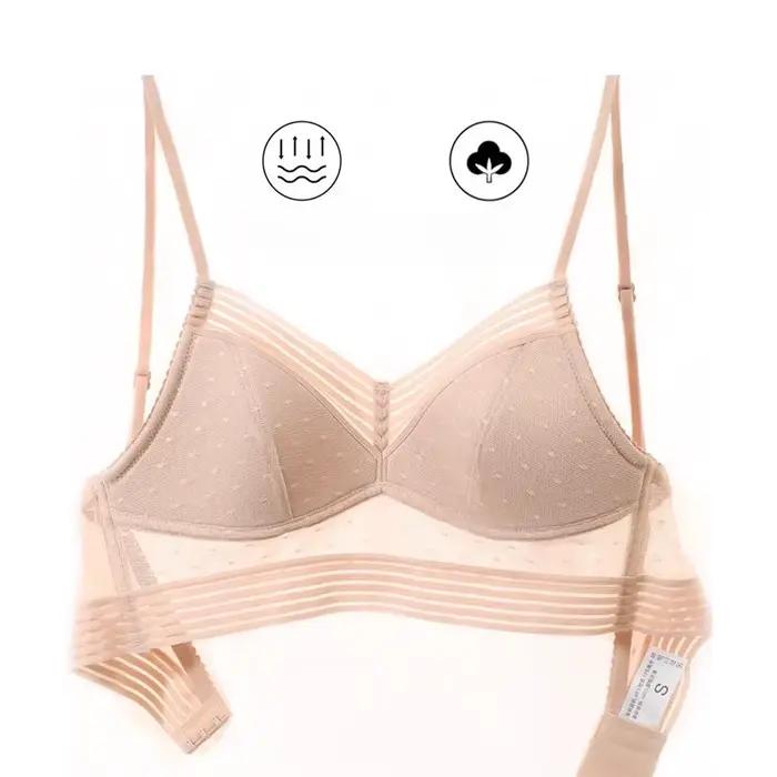 Soutien-gorge dos bas pour femmes, sans couture, Invisible, dos nu, en maille à pois, brassière sans fil pour dames
