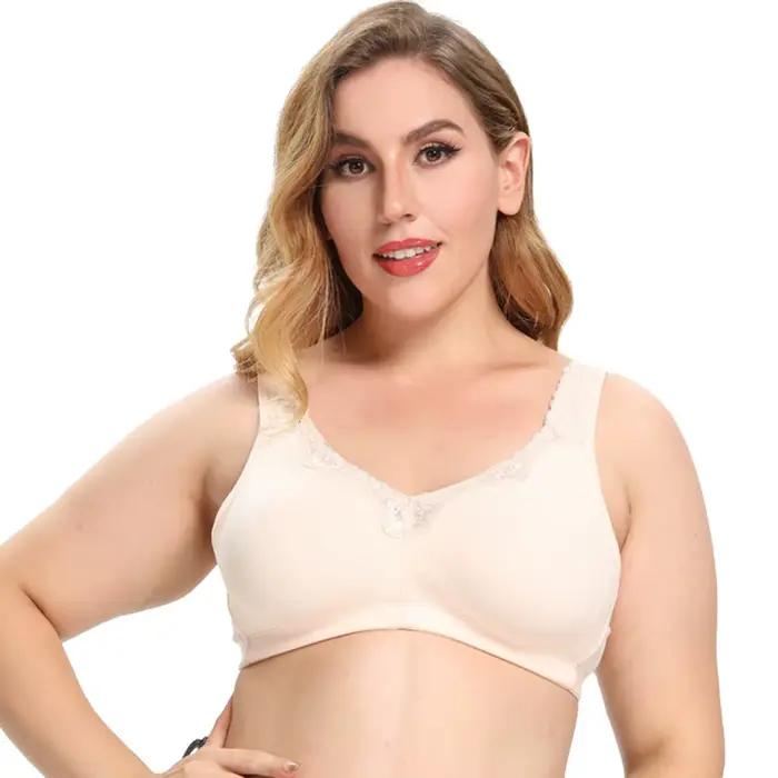 BCHRAYIUP Soutien-Gorge sans Armature Non rembourré Femme à Couverture Totale Coton 90 95 100 105 110 115 120 AA B C D E F G