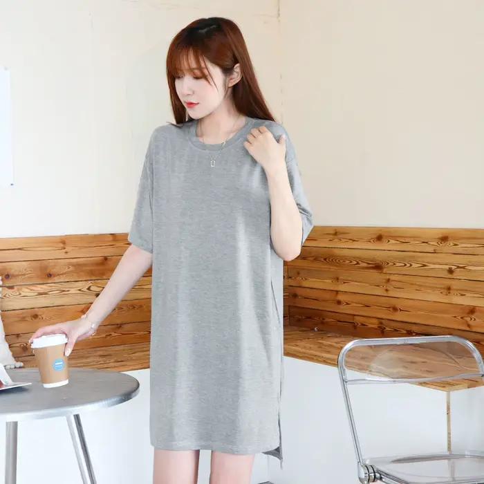 Robe de nuit en coton modal coréen pour femmes, chemise de nuit élégante, chemise de nuit douce, vêtements de maison décontractés pour femmes, nouveau
